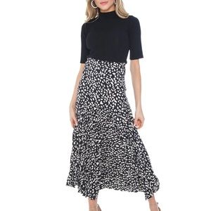 Bardot pleated midi skirt